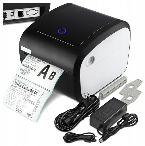 SMART LED XPRINTER DHL WiFi Etikettendrucker, 4x6 Etikettendrucker Versandetikettendrucker, Thermo-Etikettendrucker für, DHL, DPD, GLS, UPS, mit 25 Etiketten, tintenfrei, schnelle Einrichtun (8803)