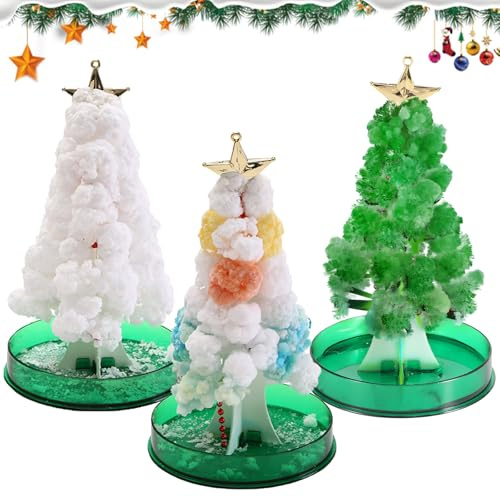 3 stycken mini julgran, magisk julgran, magiskt pappersträd, trolleriträd, gör-det-själv kristallträd, konstgjord julgran, bordsdekoration jul, gör-det-själv kristall, odlingsset