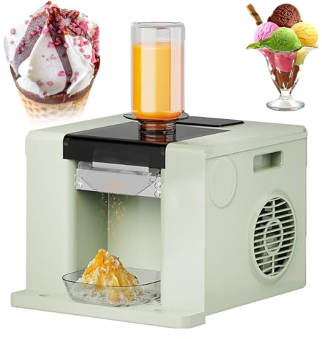 ZEEKYFOR Mini Sorbetière, Machine à Glace Flocon de Neige pour Jus, Lait, Chocolat, Machine à Glace Pilée Commerciale, Machine à Granités pour Bars et Fêtes Green