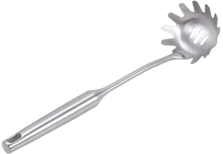 ULTECHNOVO Cucchiaio per Pasta in Acciaio Inossidabile Spessore Rinforzato Mestolo per Spaghetti e Tagliatelle Utensile da Cucina Antiruggine per Appenderlo per Servire Noodles e Spaetzle