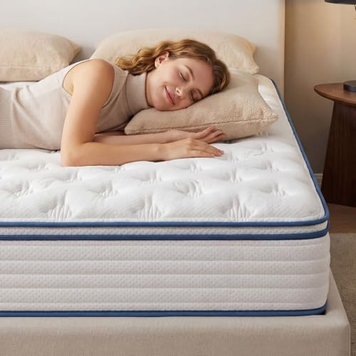 TFFCIC Super King Mattress 6FT Memory Foam Pocket Spring Hybrid Mattress Featuring 7-Zone Orthopaedic Support to Alleviate Back Pain Isolate Motion Medium Firmness (180x200x26cm)