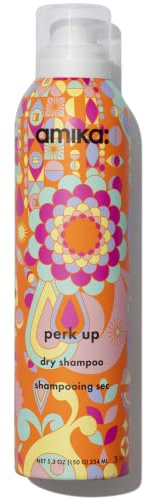 amika perk up talc-free dry shampoo spray - oil-absorbing dry volume shampoo with rice starch + sea buckthorn - instantly refreshes roots, reduces odor + boosts volume - invisible finish (233 ml)
