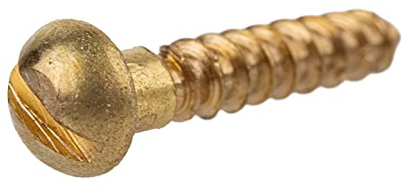#6 x 5/8 Brass Round Head Slot Drive Wood Screws (100 Pack) | for Antique & Modern Furniture That Does Not Require A Countersunk Screws | SC-B658RC (100)