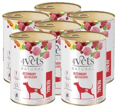 WESTHO 4Vets Renal Premium 6 x 400 g Nassfutter für Hunde mit Nierenproblemen | Getreidefrei & geringer Fettgehalt | Hochwertige Proteine | Hundefutter nass von Tierärzten