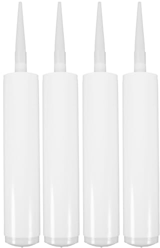 Refillable Sealant Caulk Tube Grout 4 Pcs Empty Caulking Sealant Tubes Refillable Caulk for Cracks Tiles and Repairs Tile Grout Grout Sealer