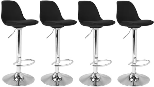IDMarket - Lot de 4 tabourets de Bar Karl Design Noir