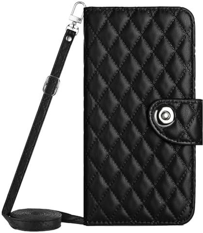 Crossbody-Taschen für iPhone 12 min, PU-Leder, Brieftasche, Ständer, Klappriemen, Handgelenkseil, Kartenfächer, Schutzhülle für iPhone 12 min, Schwarz