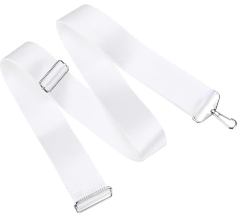 PATIKIL Tennisnetz-Mittelgurt 2x7,2' Nylon-Netzjustierer mit Schnalle Weiß | Höhen-Tennisnetzgurt, Regulierbarer, Verstellbarer, Für Park, Stadion, öffentlichen Platz