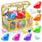 FYKZQWDS 35 Pcs Treasure Chest, Transparent Pirate Treasure Party Multicolour Swim Toy for Summer Pool Birthday Celebrations for Girl and Boy