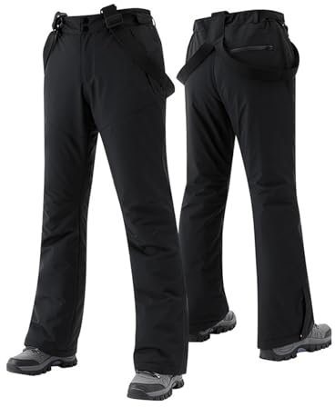 XYHAOAI Damen und Herren Skihose wasserdichte Schneelatzhose Winddichte Skihose Isolierte Warme Hose Outdoor-Snowboardhose,Schwarz,3XL