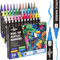 STATIONERY ISLAND Acrylstifte für Steine Wasserfest 36 Farben 1-5mm Dual Tip (feine Spitze und Pinsel) Acrylmarker für Rock Painting, Glas, Papier, Holz, Ei, Leinwand, Keramik, Stoff, DIY Crafts