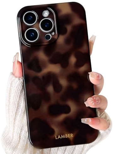 NITITOP für iPhone 13 Pro Max Hülle Süßes Leopard Muster, Braun | Ästhetische Braun Bernstein Design, für Frauen Mädchen, Weiche TPU, Vollständiger Kameraschutz, Schutzhülle Handyhülle