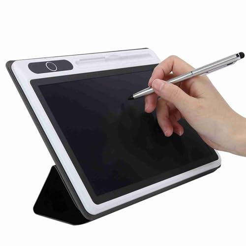 lyrlody LCD Writing Tablet, Electronic Notepad 9 Inch Drawing Pad with Flexible LCD Film for Work Study Meetings Notes (Black (with leather case))