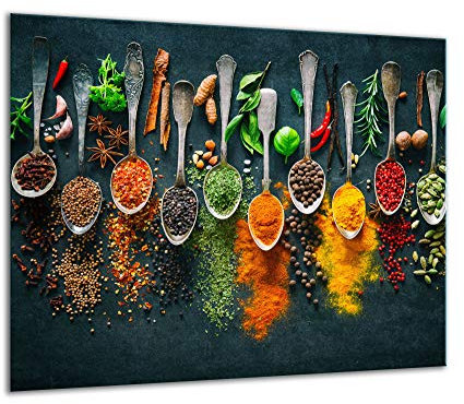 TMK ArtDeko Herdabdeckplatte 1 Teilig 60x52 cm - Spritzschutz Herdabdeckung – Herdschutz aus Sicherheitsglas – Robust, Hygienisch & Rutschfest– Schutz für Induktion, Ceran, Gas & Elektro