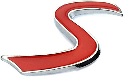 S Griglia anteriore distintivo emblema decalcomania, auto griglia cappuccio emblema lettera rossa S, 3D auto paraurti anteriore griglia distintivo rosso S griglia emblema