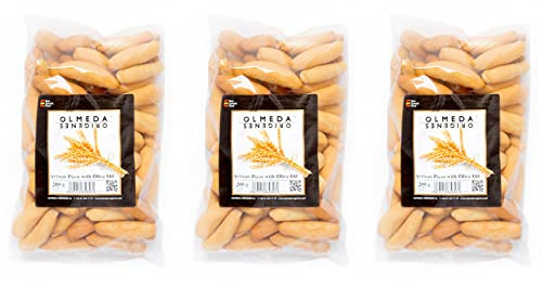 OLMEDA ORÍGENES - Picos (Brotstangen) aus Jerez mit Olivenöl - Packung mit 3 Beuteln (600 g)