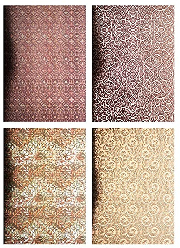 Ideen mit Herz Design-Papier metallic | 20 Bogen Spiegelkarton | bedruckt | DIN A4, 200g/m² | Bastelpapier, Glanzpapier, Silberpapier zum Basteln | je 4 Designs à 5 Blatt (Metall Ornamentik)