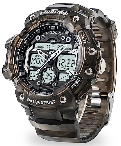 Orologio Uomo Orologio Digitale Sportivo Uomo,7 Colori Luce LED,Grande Display Analogico Digitale Orologio Impermeabile con 3 Allarmi,Conto Rovescia,Cronometro Orologi da Polso Militari Multifunzione