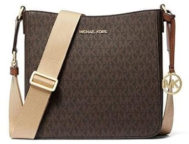 Michael Kors Borsa a tracolla piccola in pelle, Marrone, Small