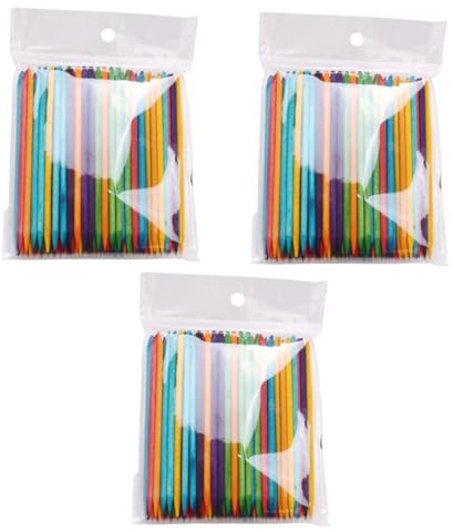 Vaguelly 300pezzi Bastoncini d Per Unghie in Legno Pregiato Bacchette Diamantate Per Nail Art Spingipelle e Raccoglitori Per Decorazioni Per Unghie