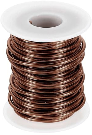 QUARKZMAN 10 Gauge Basteldraht Aluminiumdraht 2,5mm x 10m (D x L) Flexibler Biegsamer Aludraht Metall Schmuckdraht Blumendraht für Schmuckherstellung Modellieren Basteln DIY, Bronze