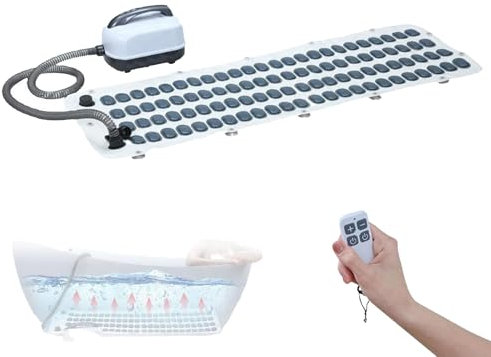 Vasca da bagno con idromassaggio, tappetino da bagno massaggiante Home Surfing con cuscino gonfiabile e telecomando, tappetino da bagno portatile per idromassaggio completo, 6 modalità di regolazione