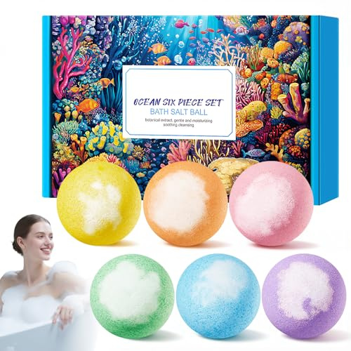 HOUSN Bombas de Baño con Aroma de Flores para Mujeres, Set de Regalo de 6 Piezas de 100g Cada Una para Hidratación y Relajación, Idea de Regalo Perfecta