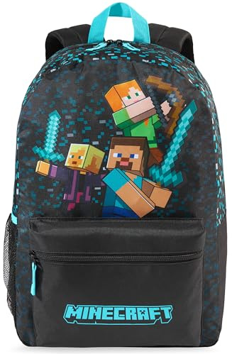 Get Trend Minecraft barnryggsäck, pojkar lätt 45 cm bokväska, vadderade remmar resa skolväska, Creeper Gamer gåvor, 17.7x12.6x8.7inch, Barn ryggsäck