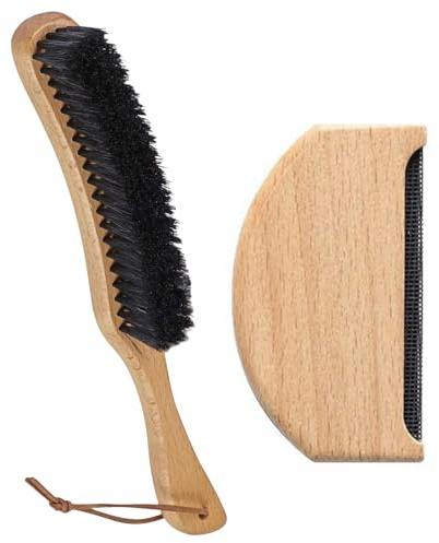 Clothes Brush with Beech Handle, Boar Bristle Lint Remover, Home Fluff Remover Lint Brush for Suits Hat Coat Cashmere Velvet Furniture