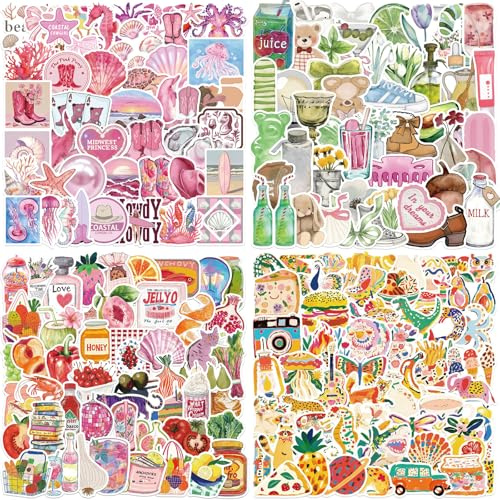 200 Stück Buch-Aufkleber - Lustige Sticker für Kindle, Verschiedene Muster Sticker-Wasserdichte Vinyl Aufkleber für Trinkflaschen, Laptop, Booktok, Tagebuch, Geburtstag Geschenke