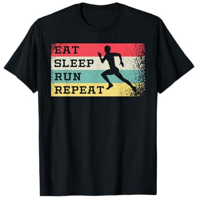 Eat Sleep Run Repeat - Runner da corsa in stile retrò, divertente Maglietta