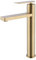 Bathroom Basin Sink Mixer Faucet,Brass Deck Mounted Single Lever Hot and Cold Mixing Lavatory Washbasin Tall Taps, Brushed Gold