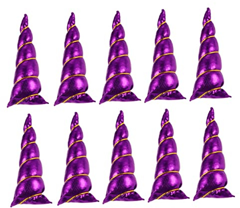 Holibanna 10 Stück Teiliges Einhorn-haarreif Zubehör Für Kinder, Kreatives Haarreif-accessoire in Violett Für Jungen Und Mädchen, Leichtes Und Hautfreundliches Kostüm-accessoire Für Karneval