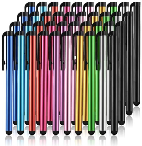 40 Stück Handy Stift für Alle Handys Mehrfarbig Stift für Tablet Touchscreen Stift Stylus Pen Touch Pen Dünn Stifte für Touchscreen Stift für Handy Kompatibel Mit iPad iPhone Tablet Smartphone (40)