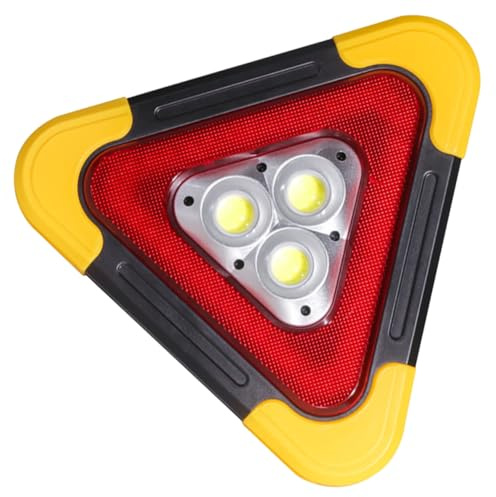 BESTYASH Luces De Señal De Advertencia Triangular Pilas Triángulos Reflectantes De Carretera Para Coche Luz De Advertencia Led Para Emergencia Vial