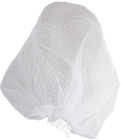 Atmungsaktiver zweilagiger Brautschleier, Vintage-Kopfschmuck, verstellbarer Kamm, Hochzeits-Fascinator, Vintage-Fascinator, Vogelkäfig, Brautschleier