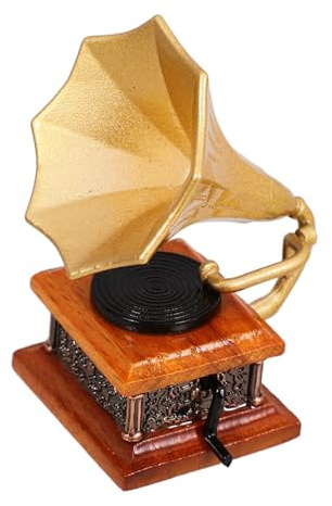 Hemobllo Miniature Phonographe Rétro Modèle Détaillé pour Maison de Poupée Accessoire Meuble Miniature Décoratif Élégant et Réaliste pour Scènes