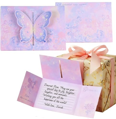 Kaiyzo Set di 18 Biglietti di Invito per Compleanno Bambini, Inviti di Compleanno per Bambina e Bambino con Design 3D A Forma di Farfalla, Comprende Buste Coordinati, Dimensioni 14 x 10 cm