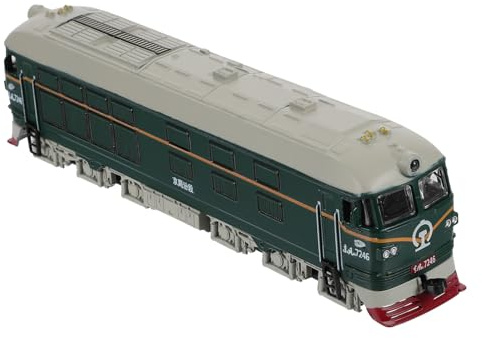 Mikikit Modellino di Locomotiva in Lega Verde, Trenino Vintage Giocattolo per Ragazzo Ragazza, Stimola Immaginazione e Sviluppo Visivo, per Attività Creative