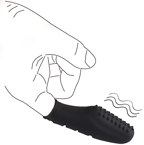 Enlove Silikon Erotik Fingervibrator Vibratoren für sie Klitoris und G-punkt inklusive Batterien Sexspielzeug für Frauen, Männer & Paare Schwarz, 60 g