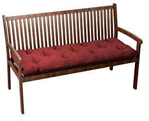 chilly pilley Bankkissen Bankauflage Bankpolster Gesteppt Gartenkissen Mit Gürtelschlaufen Sitzkissen Kissen für Gartenbank Gartenbankauflage für Gartenmöbel Sitzkissen (120x40x12, Dunkelrot)