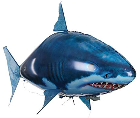 Remote Control Shark Toys Swimming Fish RC Animal Toy Infrared RC Fly Air Balloons Clown Fish Toy Gifts Party Decoration Balloon ANTI-GRAVITY INDOOR TOY HOVERS and FLOATS in MID-AIR (Blue)