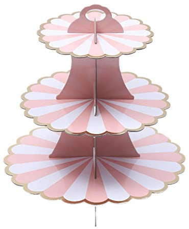 Spydge 3 stufen Dessert Ständer Faltbarer Karton Muffin Ständer Runden Cupcake Ständer für Dessert Tisch Hochzeit Geburtstag Partyzubehör