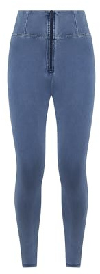FREDDY - Jeggings Push Up WR.up® Curvy Vita Alta con Zip Gamba Skinny, Denim Chiaro, Small