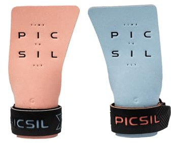 PICSIL - Maniques Condor, Protection Main avec Magnésie, Grips pour Cross Training, Calisthenics, Musculation, Fitness et Gymnastique (Corail, G+)