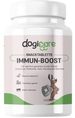 Darmflora Aufbau Hund & Immunsystem stärken - IMMUN-BOOST - starkes Immunystem & gesunde Verdauung für Hunde - mit Präbiotika, Colostrum & Bierhefe für Darmsanierung & Immunität - Made in Germany