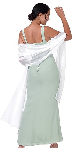 BlackButterfly Stola Schal Damen | Transparent & Leicht, 60 x 240 cm, Uni & Zweifarbig, Hochzeit & Feiern, Viele Trageweisen, Einheitsgröße