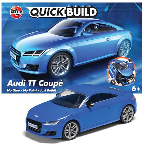 Airfix QUICKBUILD Model Car Kit - J6054 Audi TT Coupe Blue Model Building Kits for Kids 6+, Construction Toys for Boys & Girls, No Glue Model Making - Classic Vehicle Gifts Plastic Craft Set