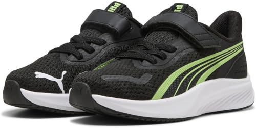 PUMA Pounce LITE AC+ PS Sneaker, Black-Spring Fern White, 12 UK Child