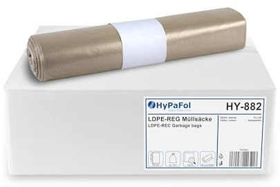 Hypafol Müllsäcke, transparent, 120 L | aus recyceltem Kunststoff, reißfest | Hypafol Müllsäcke, 120 L, transparent | Recycelter Kunststoff, reißfest | Für Küche, Gastro, Hotellerie & Abfalltrennung